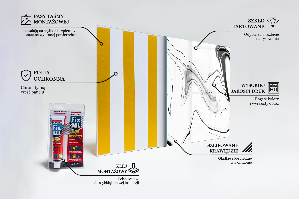 Glass printed splashbacks Monochrome watercolor