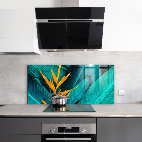 Kitchen glass panel Tropical exotic flower
