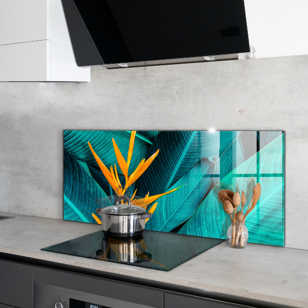 Kitchen glass panel Tropical exotic flower