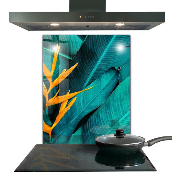 Kitchen glass panel Tropical exotic flower