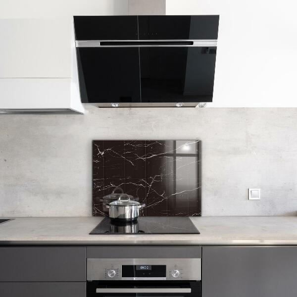 Glass printed splashbacks Black marble texture
