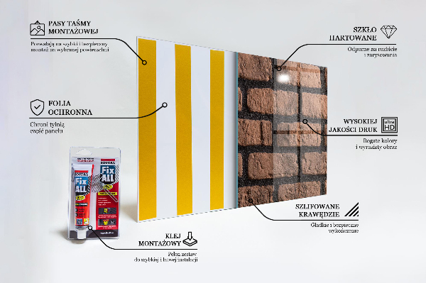 Glass printed splashbacks Natural brick wall