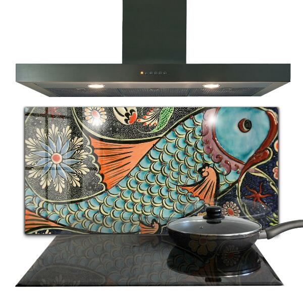 Kitchen wall panels Mosaic fish vintage ceramics