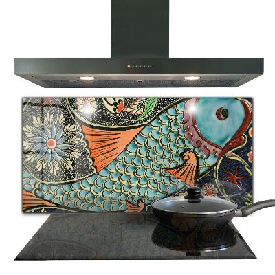 Kitchen wall panels Mosaic fish vintage ceramics