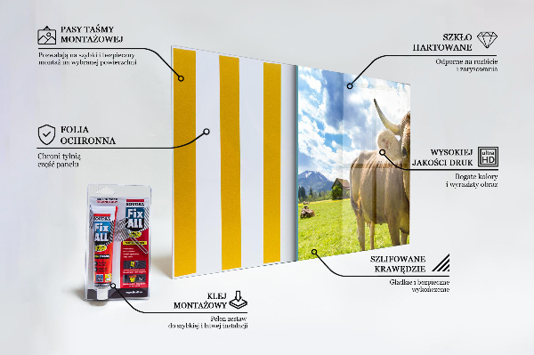 Kitchen wall panels Rural climate krowa pole