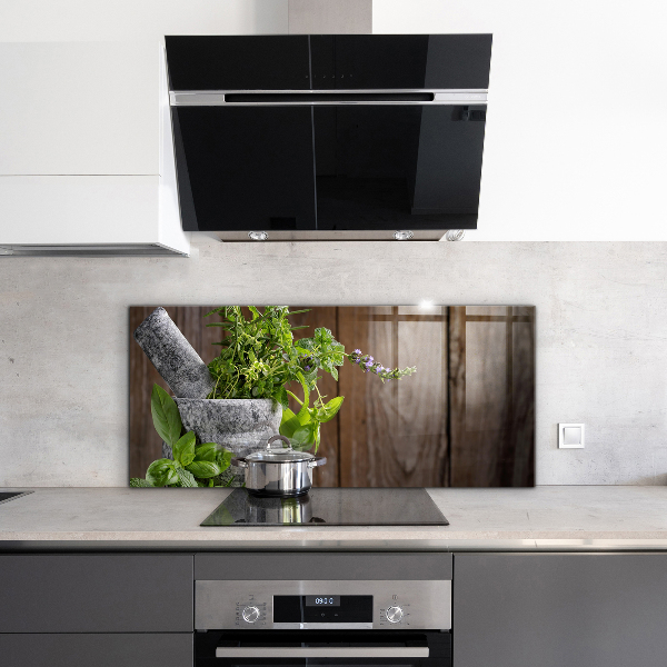 Kitchen wall panels Stone mortar spices