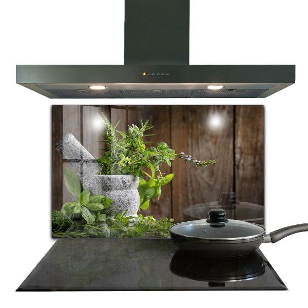 Kitchen wall panels Stone mortar spices