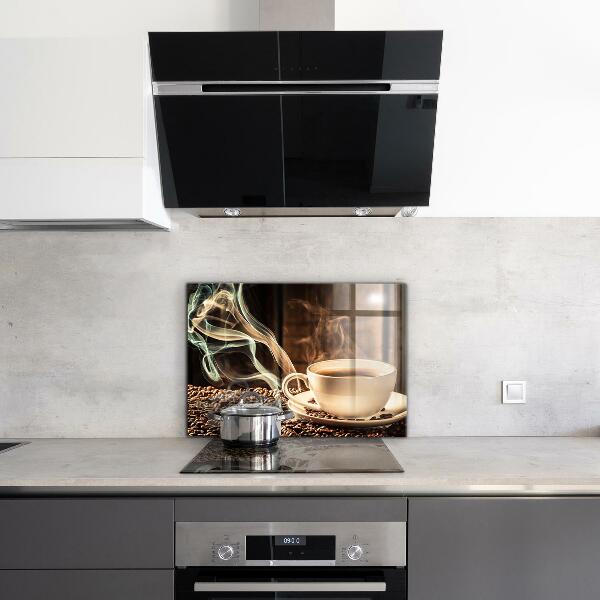 Kitchen wall panels A cup with aromatic coffee