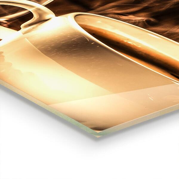 Kitchen wall panels A cup with aromatic coffee