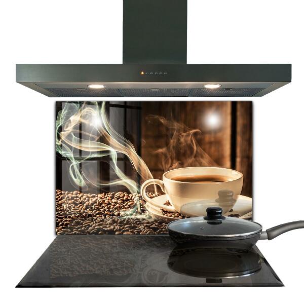 Kitchen wall panels A cup with aromatic coffee