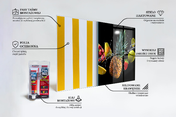 Kitchen wall panels Juicy fruits composition