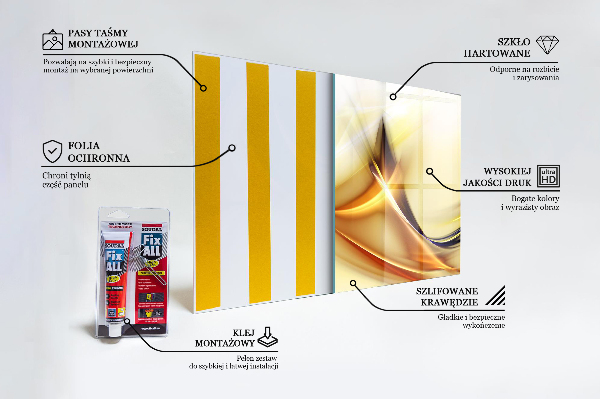 Kitchen wall panels Energy wave abstraction