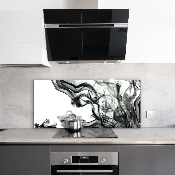 Kitchen wall panels Ribbons of smoke abstraction