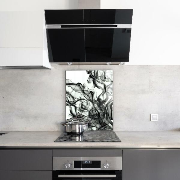 Kitchen wall panels Ribbons of smoke abstraction