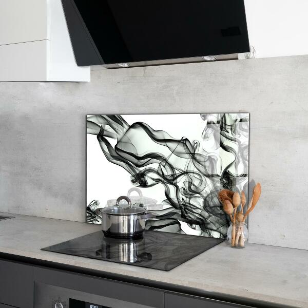 Kitchen wall panels Ribbons of smoke abstraction