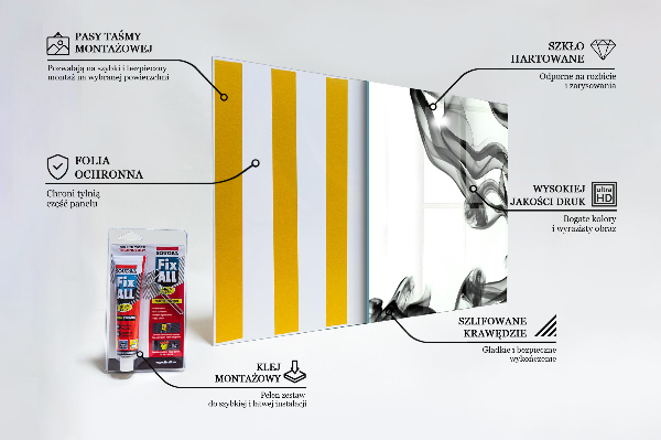 Kitchen wall panels Ribbons of smoke abstraction