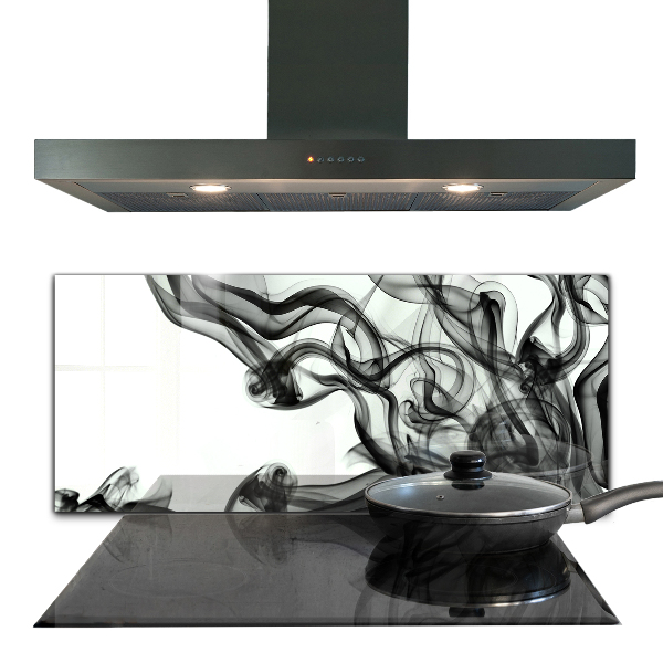 Kitchen wall panels Ribbons of smoke abstraction