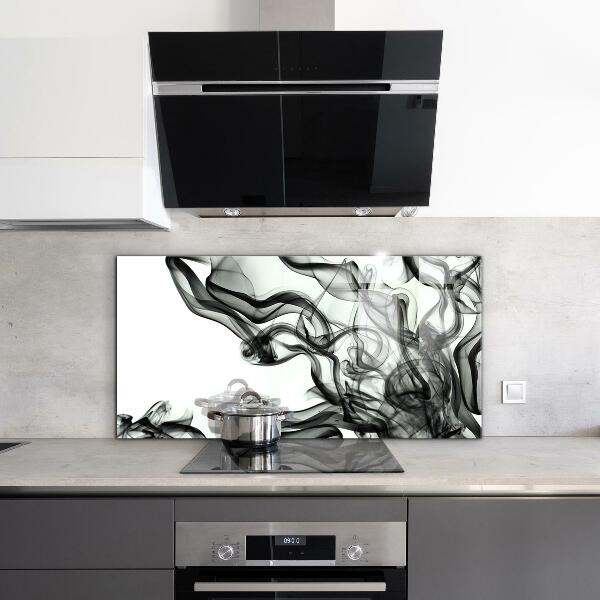 Kitchen wall panels Ribbons of smoke abstraction