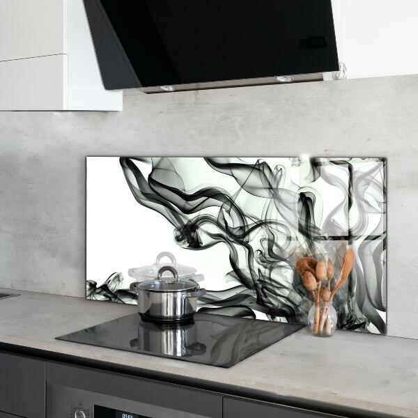 Kitchen wall panels Ribbons of smoke abstraction