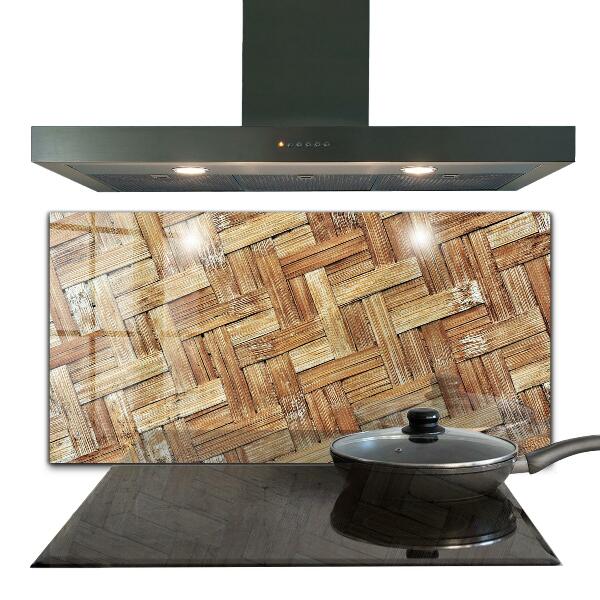 Oven splashback Braided bamboo rattan asia