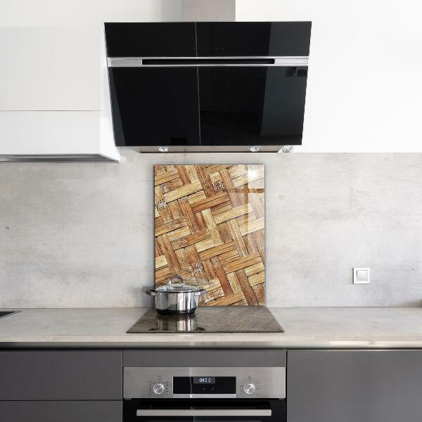 Oven splashback Braided bamboo rattan asia
