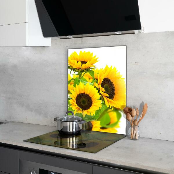 Kitchen glass panel Summer sunflower bouquet