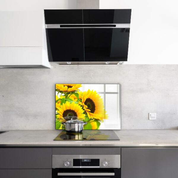Kitchen glass panel Summer sunflower bouquet