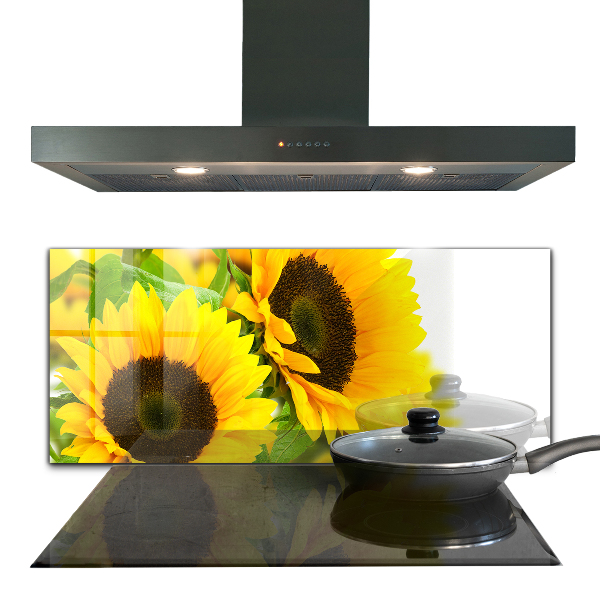 Kitchen glass panel Summer sunflower bouquet
