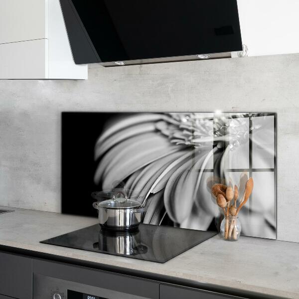 Kitchen glass panel Gerber black and white photo