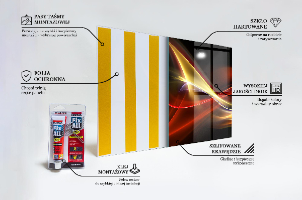 Kitchen wall panels Abstract vibrating energy