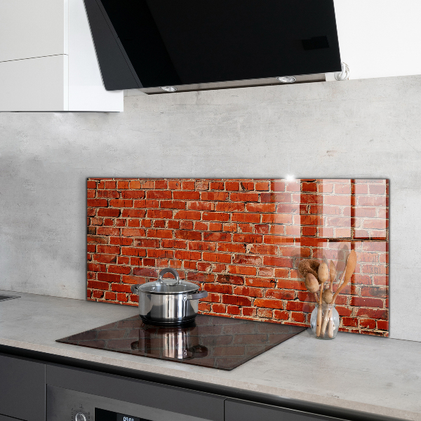 Oven splashback Natural brick wall