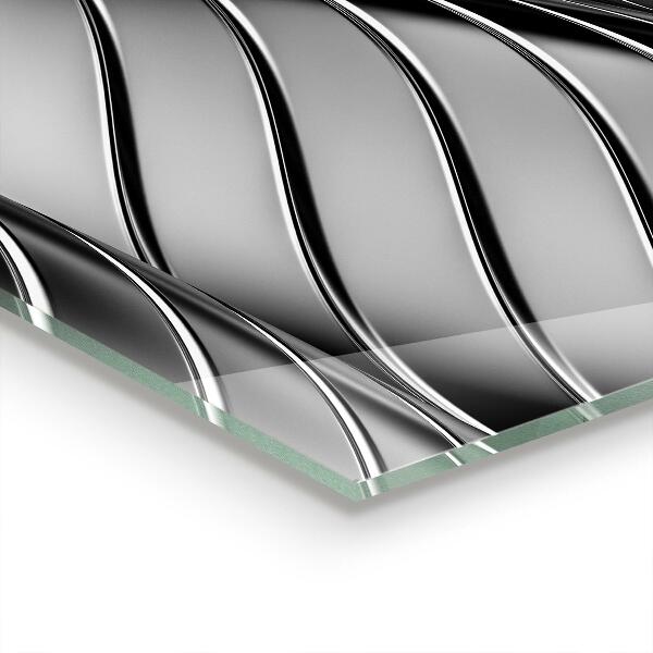 Kitchen wall panels Metal waves abstraction