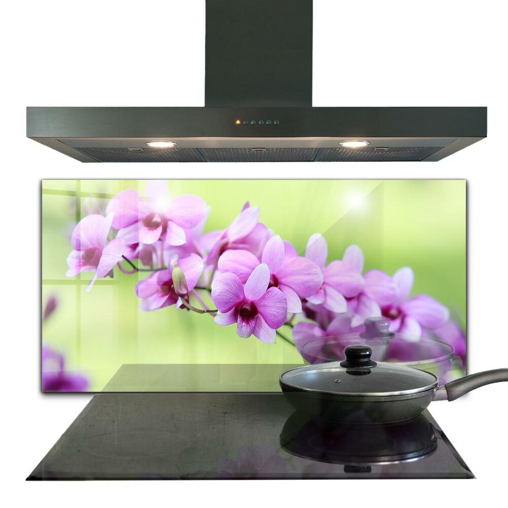 Kitchen glass panel Purple orchid