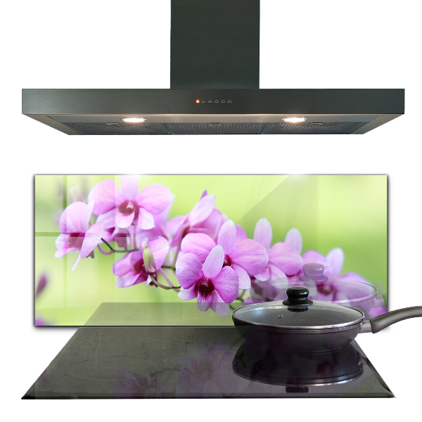 Kitchen glass panel Purple orchid