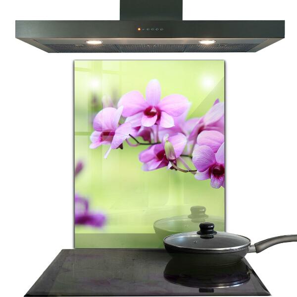 Kitchen glass panel Purple orchid