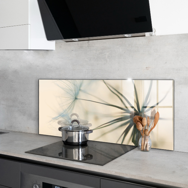 Kitchen glass panel Beautiful delicate dandelion