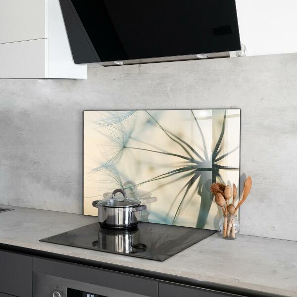 Kitchen glass panel Beautiful delicate dandelion