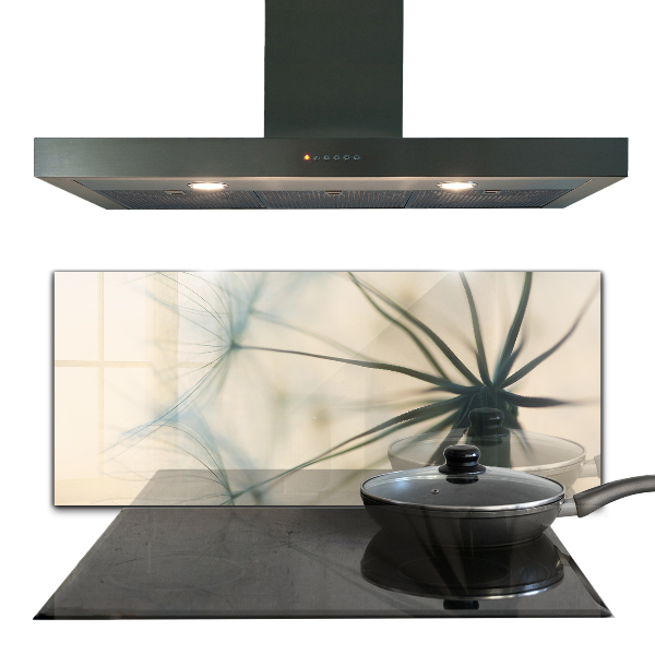 Kitchen glass panel Beautiful delicate dandelion