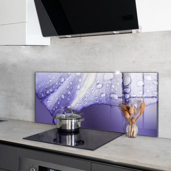 Kitchen glass panel Purple flower petal
