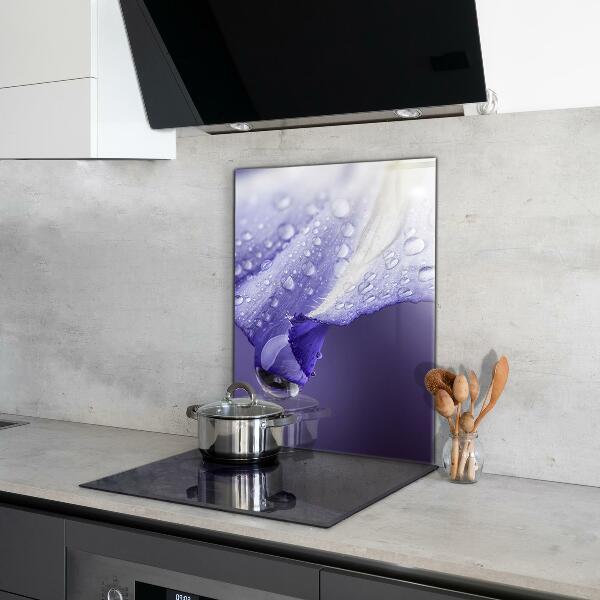 Kitchen glass panel Purple flower petal