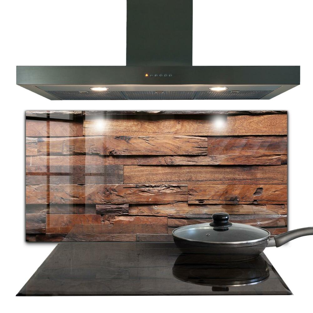 Oven splashback Rustic wood texture