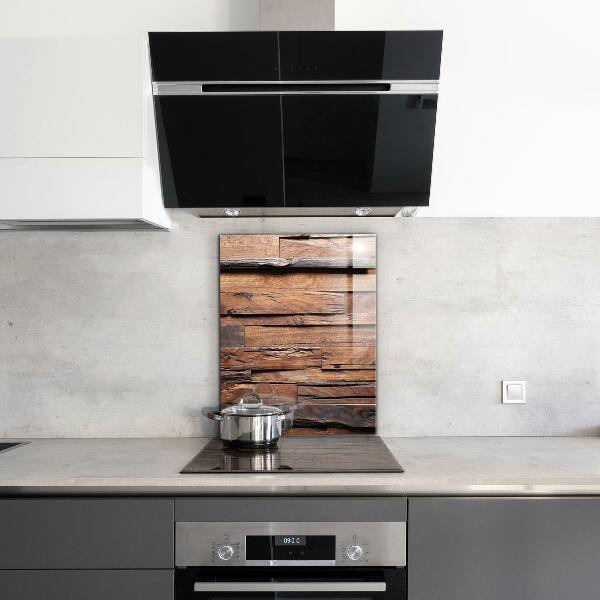 Oven splashback Rustic wood texture