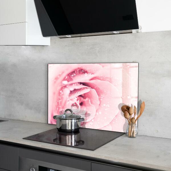 Kitchen glass panel Pink delicate flower