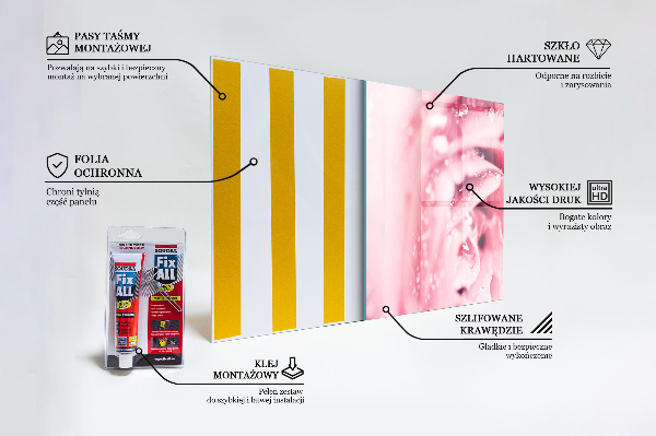 Kitchen glass panel Pink delicate flower