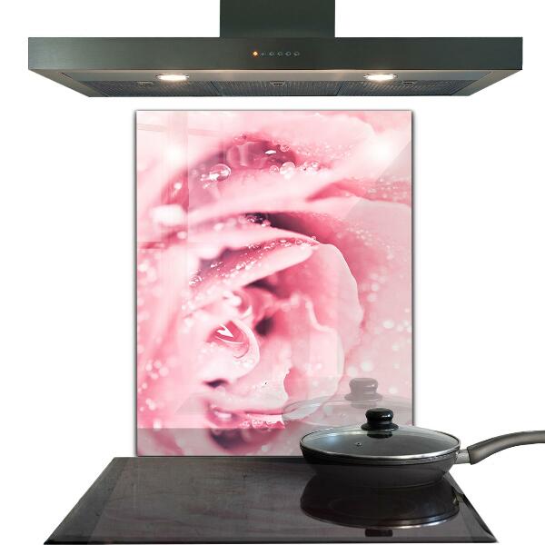 Kitchen glass panel Pink delicate flower
