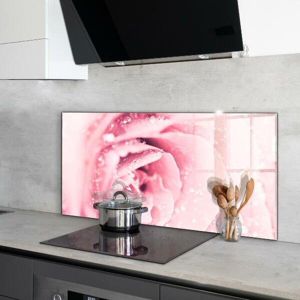 Kitchen glass panel Pink delicate flower