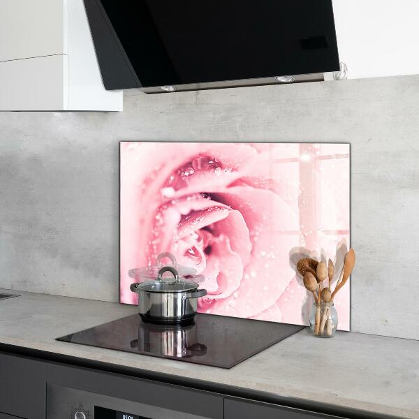 Kitchen glass panel Pink delicate flower