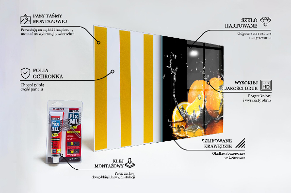 Kitchen wall panels Juicy oranges