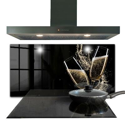 Kitchen wall panels Champagne night toast