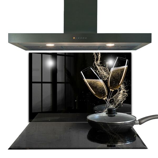 Kitchen wall panels Champagne night toast